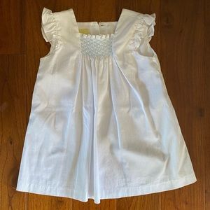 Pixie Lily - Size 3 toddler dress - white with baby blue smocking